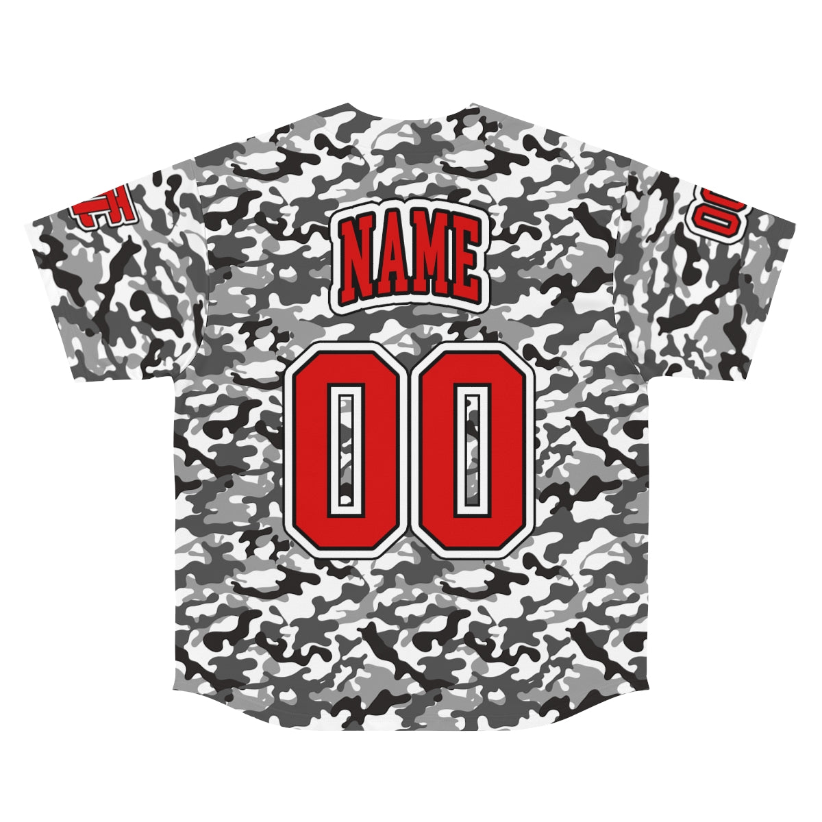 Gray Camo Customizable Baseball Jersey