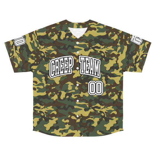 Green Camo Customizable Baseball Jersey