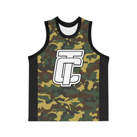 Green Camo Custom Basketball Jersey